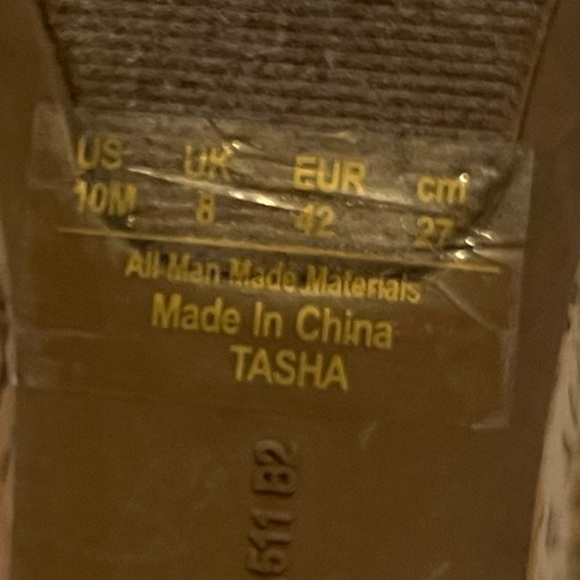 Carlos Santana Tasha Cork Wedge Platform Thong Leather Sandals Tan Gold Sz 10 - Picture 8 of 8